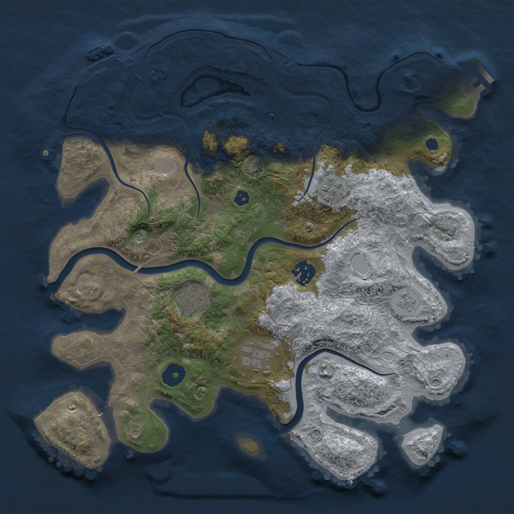 Rust Map: Procedural Map, Size: 3400, Seed: 872480313, 10 Monuments
