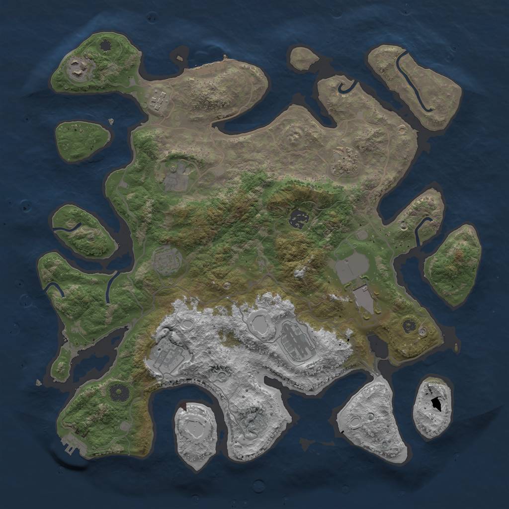 Rust Map: Procedural Map, Size: 4000, Seed: 1067534936, 20 Monuments