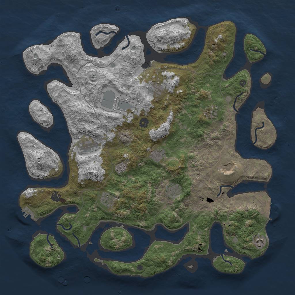 Rust Map: Procedural Map, Size: 4500, Seed: 1839755955, 22 Monuments