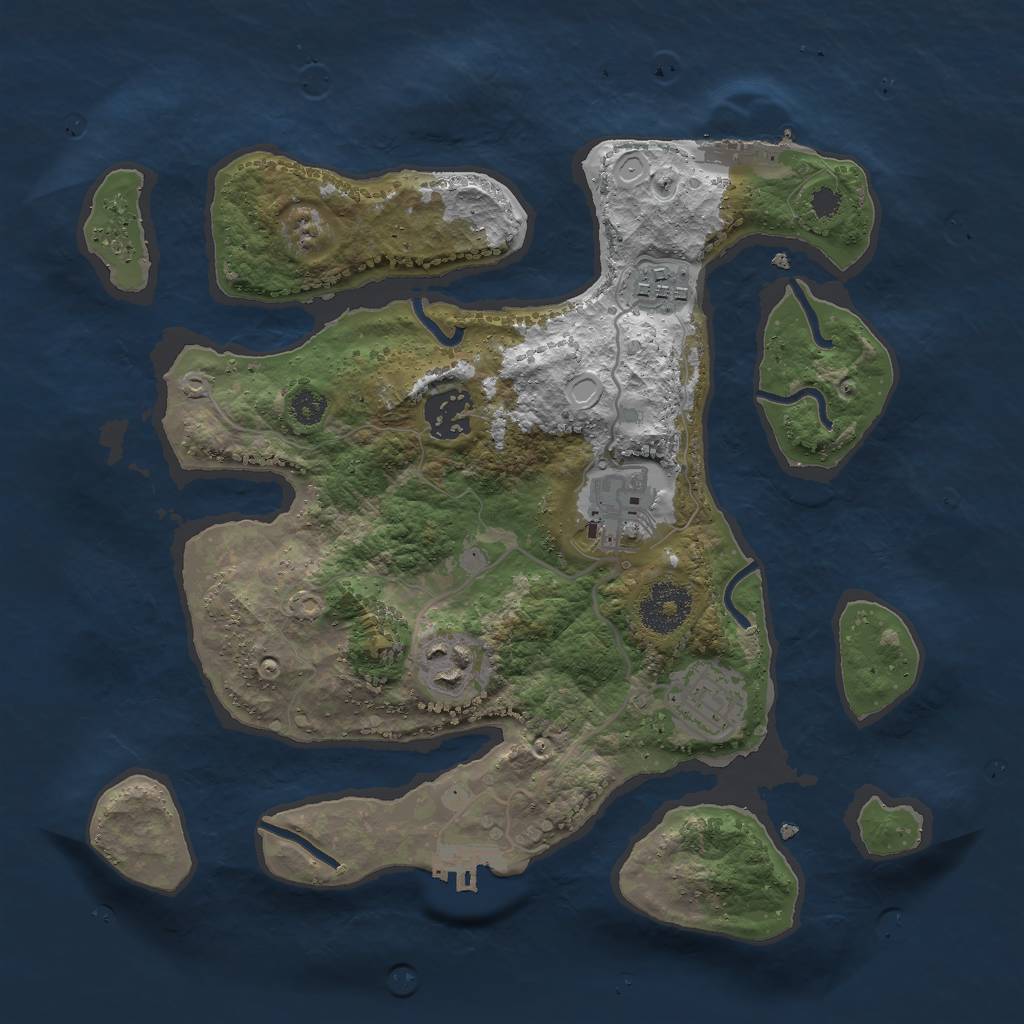Rust Map: Procedural Map, Size: 3000, Seed: 914561, 15 Monuments