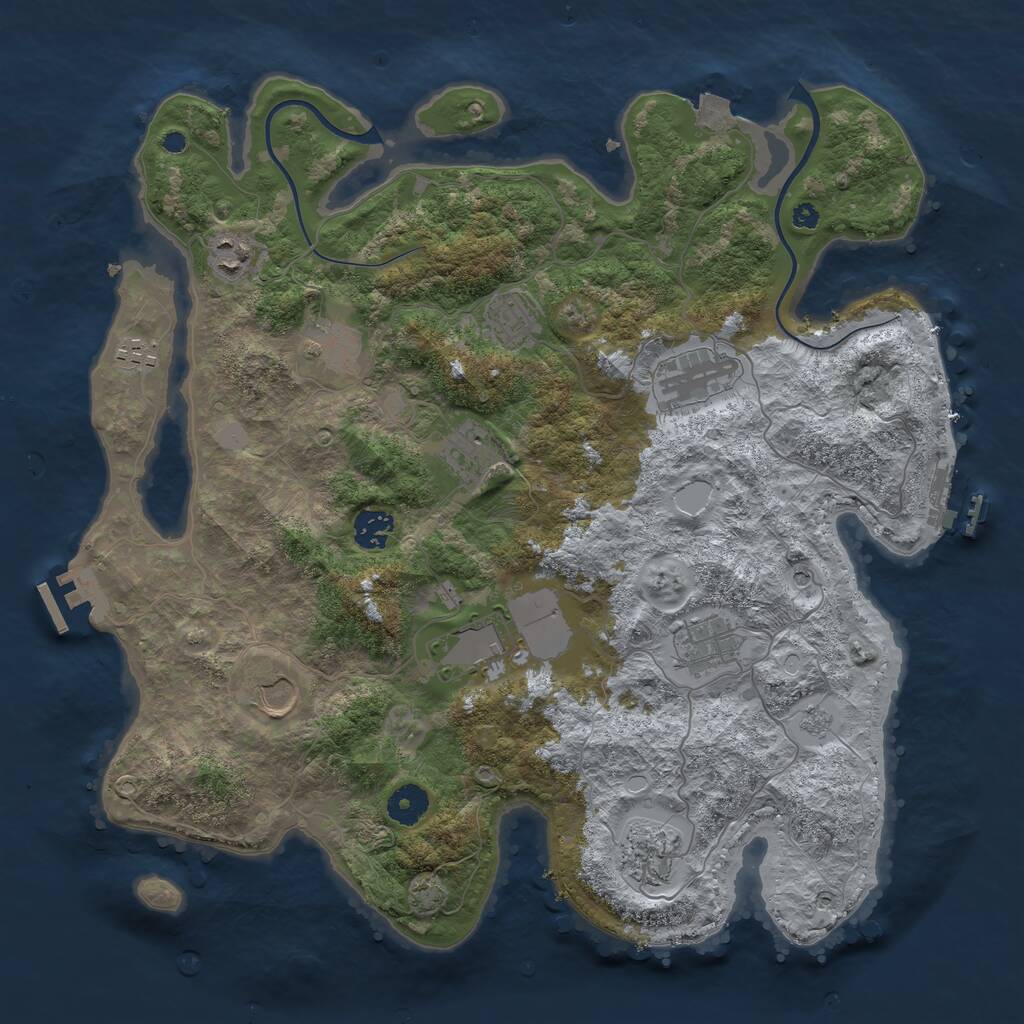Rust Map: Procedural Map, Size: 3850, Seed: 3300, 17 Monuments