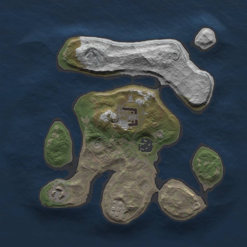 Rust Map: Barren, Size: 2500, Seed: 459487, 7 Monuments