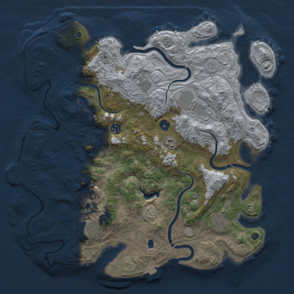 Rust Map: Procedural Map, Size: 4250, Seed: 156863, 14 Monuments