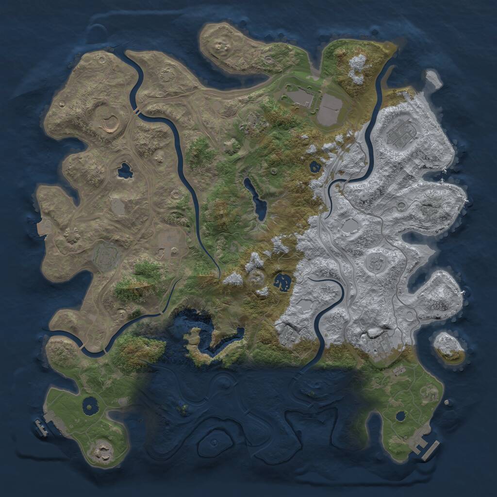 Rust Map: Procedural Map, Size: 4250, Seed: 559206, 16 Monuments