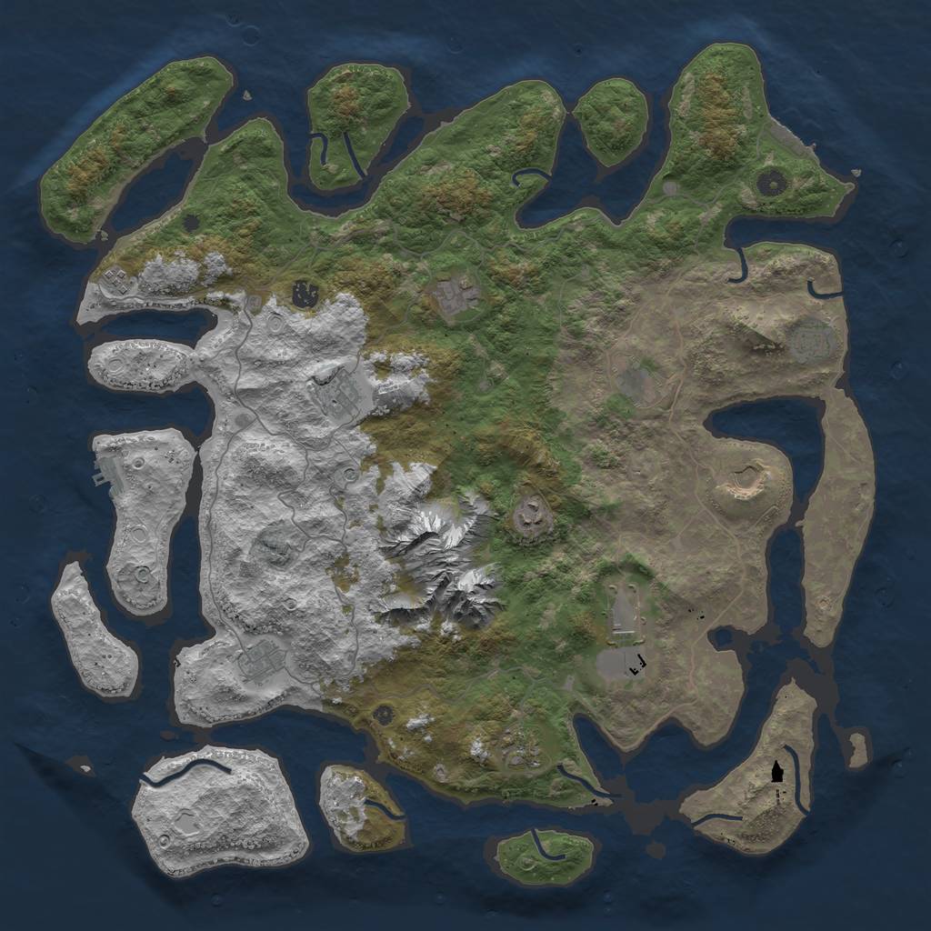 Rust Map: Procedural Map, Size: 5000, Seed: 846673, 22 Monuments