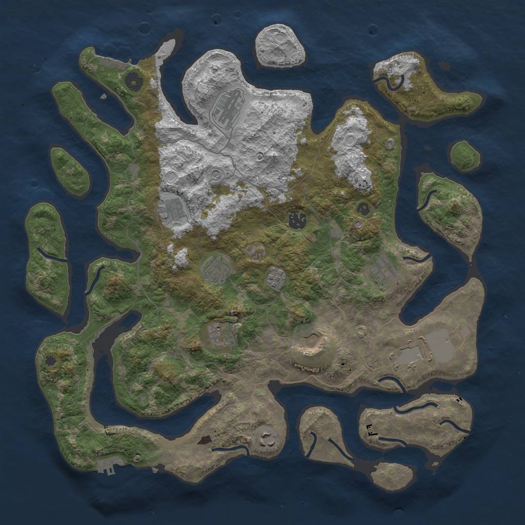 Rust Map: Procedural Map, Size: 4250, Seed: 528080, 21 Monuments