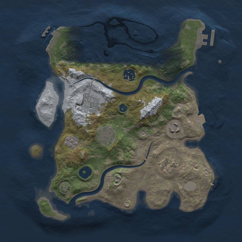 Rust Map: Procedural Map, Size: 3000, Seed: 760568, 11 Monuments