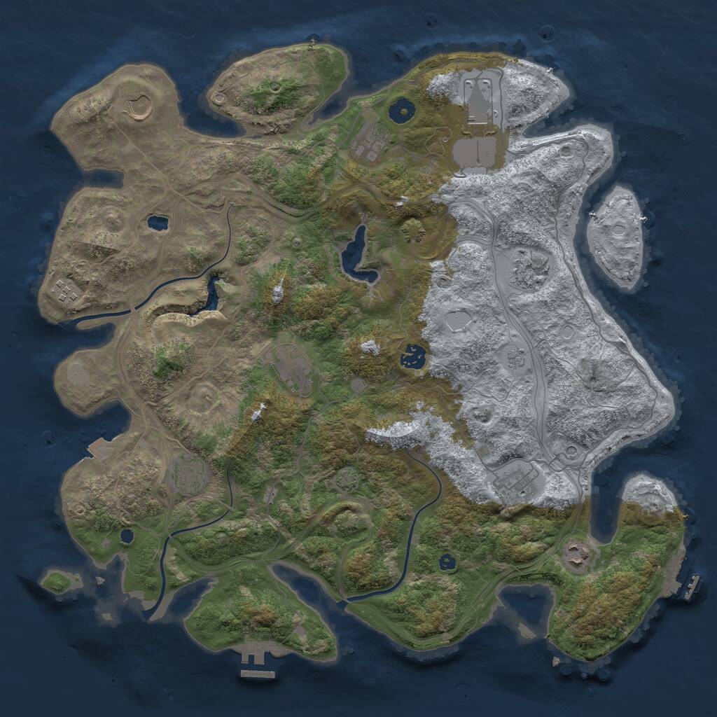 Rust Map: Procedural Map, Size: 4250, Seed: 551436, 16 Monuments