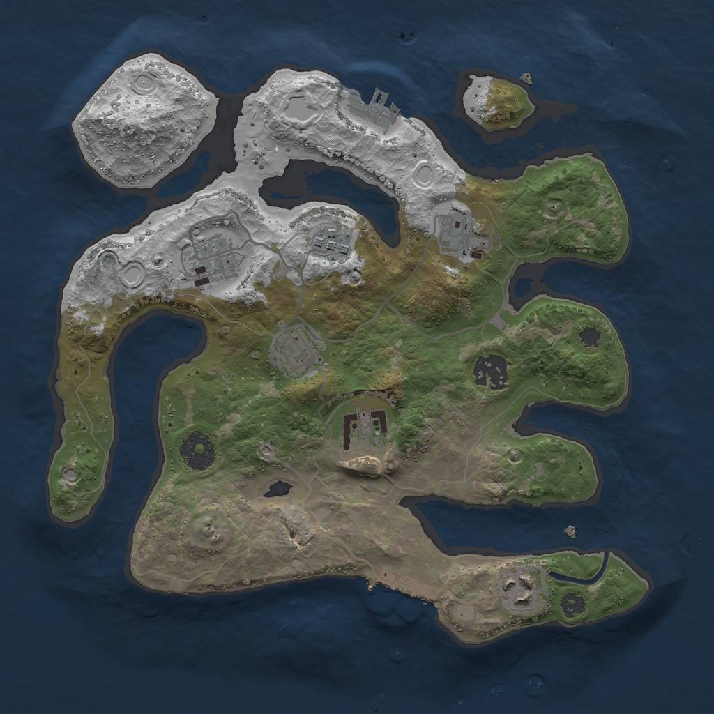 Rust Map: Procedural Map, Size: 3000, Seed: 797758, 17 Monuments