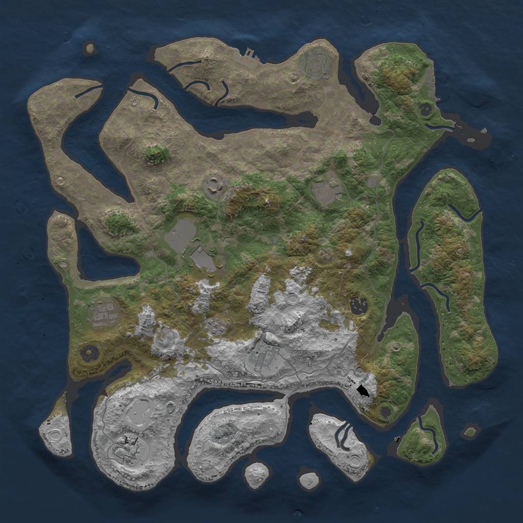 Rust Map: Procedural Map, Size: 4250, Seed: 606437, 20 Monuments