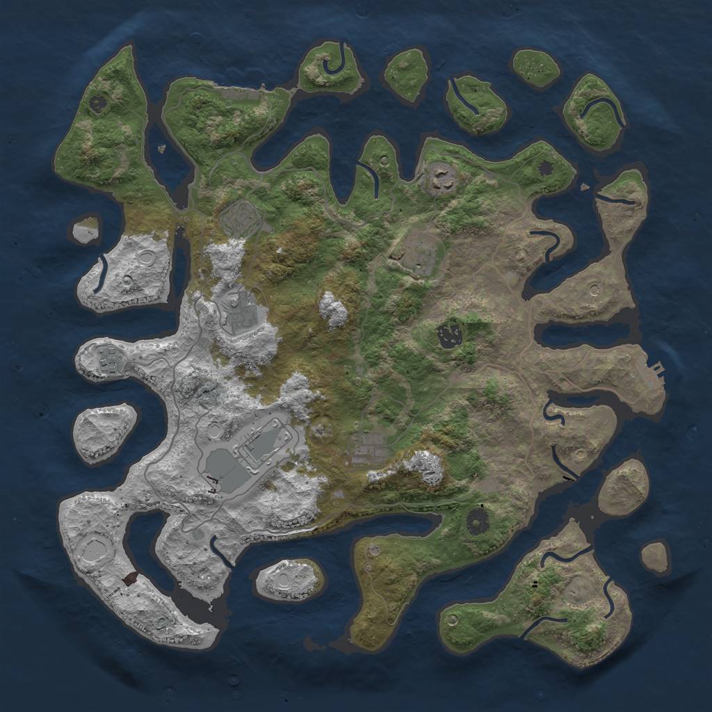 Rust Map: Procedural Map, Size: 4250, Seed: 809996, 19 Monuments