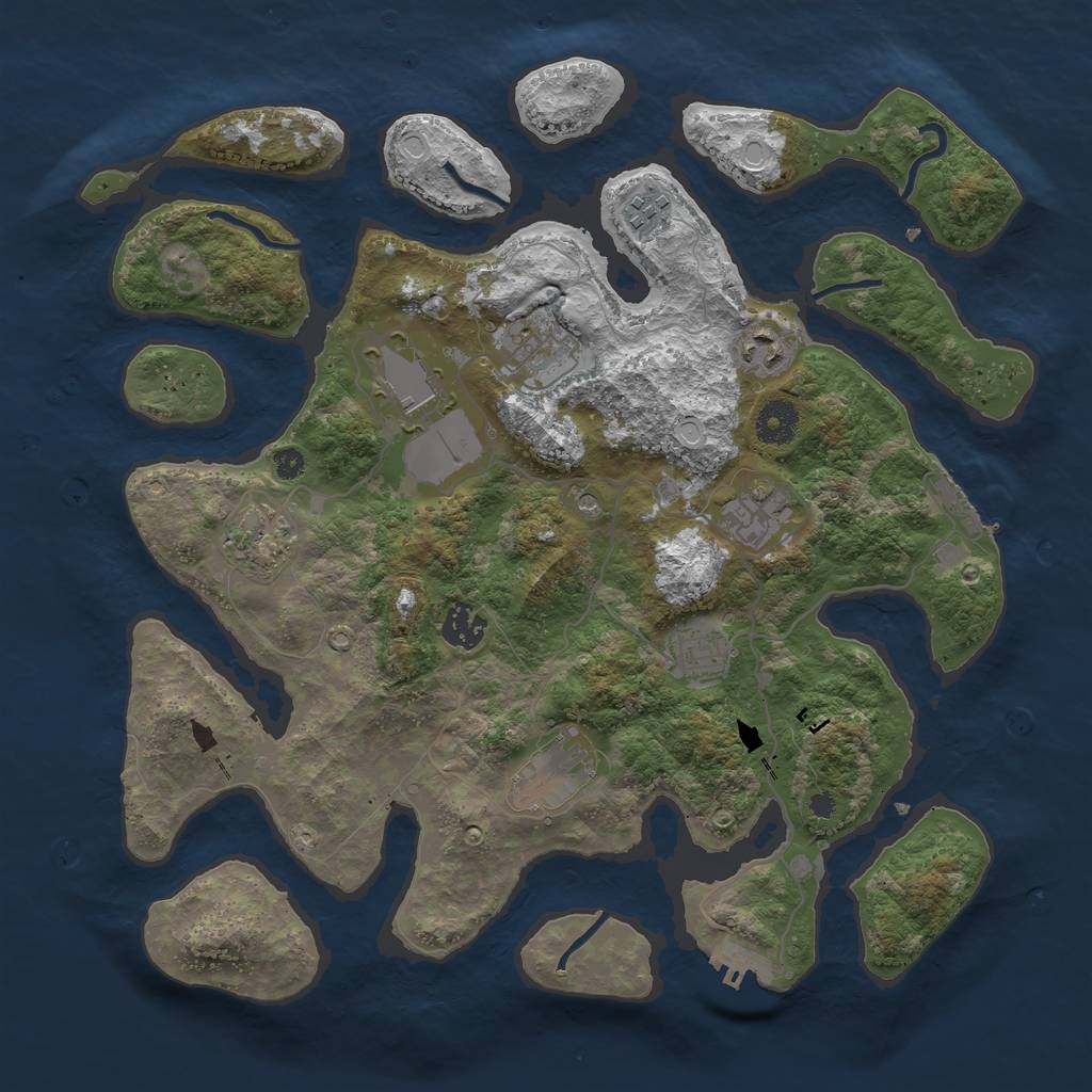 Rust Map: Procedural Map, Size: 3700, Seed: 17554, 20 Monuments