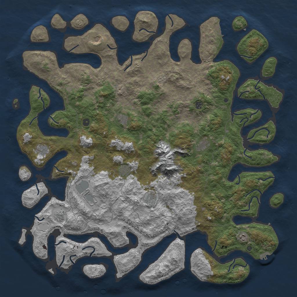 Rust Map: Procedural Map, Size: 6000, Seed: 84624603, 22 Monuments