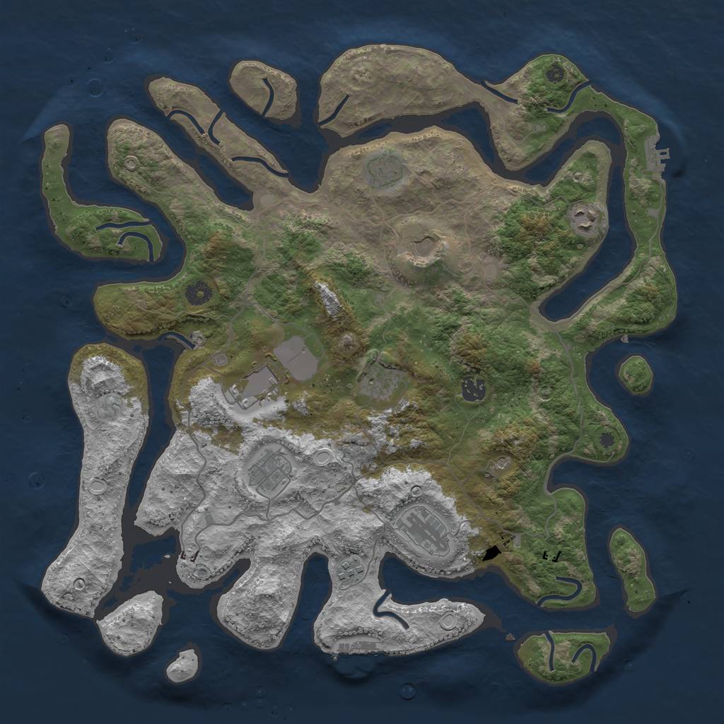 Rust Map: Procedural Map, Size: 4250, Seed: 371465, 20 Monuments