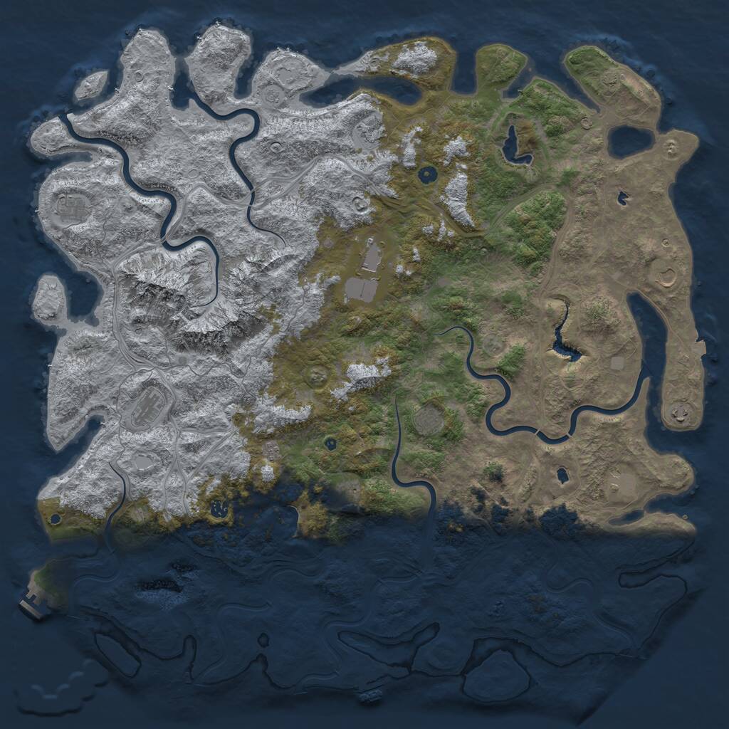 Rust Map: Procedural Map, Size: 6000, Seed: 211273, 17 Monuments