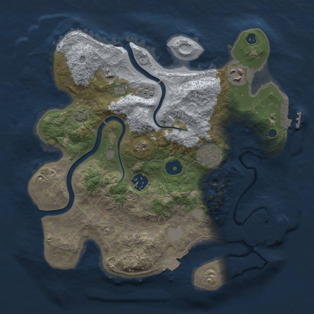 Rust Map: Procedural Map, Size: 3000, Seed: 1060329862, 8 Monuments