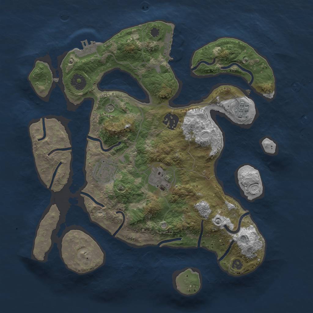 Rust Map: Procedural Map, Size: 3000, Seed: 13563495, 15 Monuments