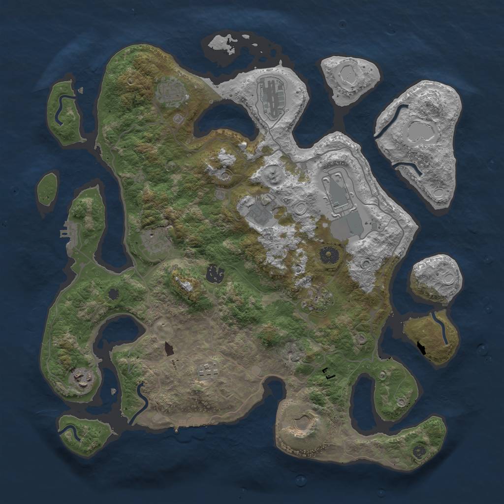 Rust Map: Procedural Map, Size: 4000, Seed: 18693, 21 Monuments