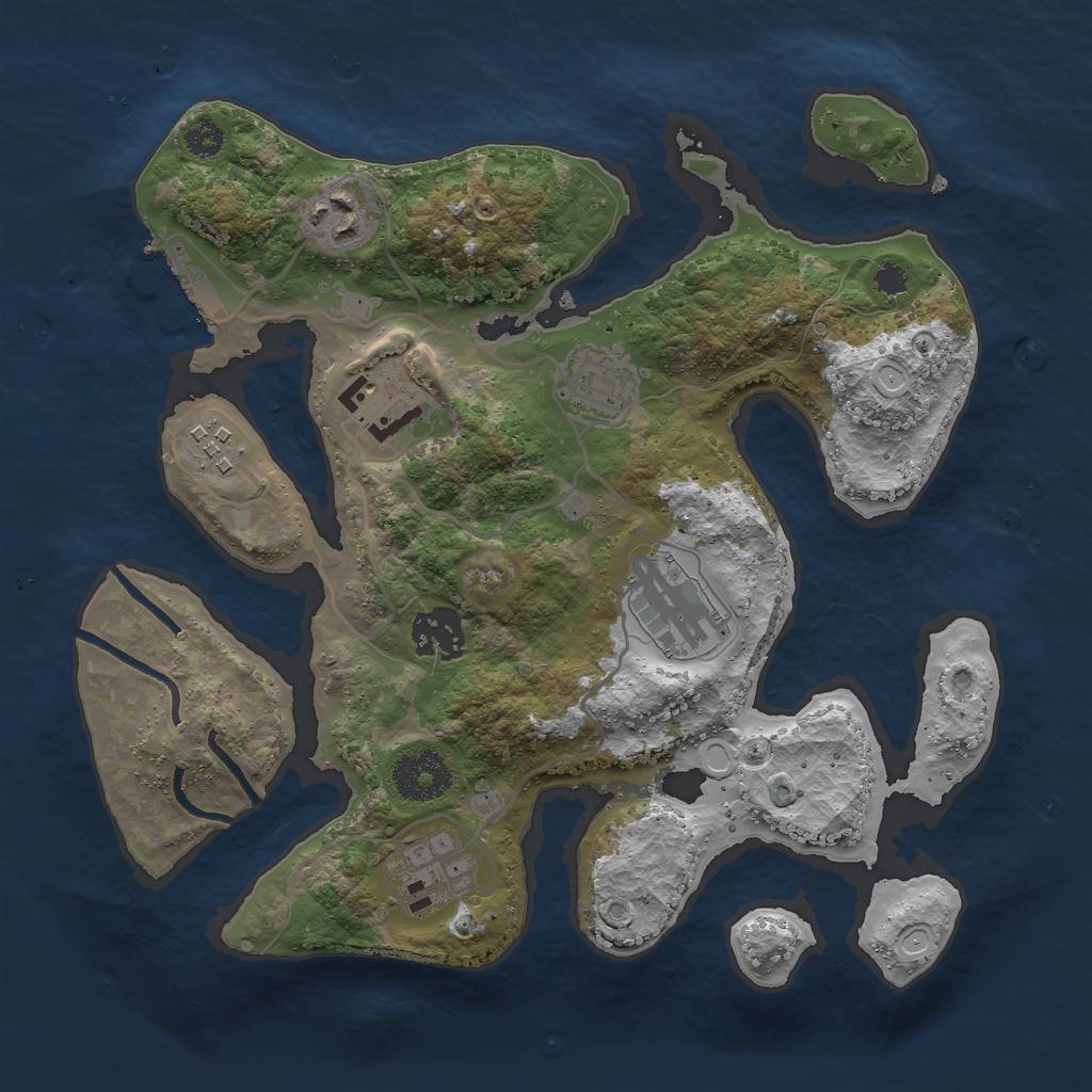 Rust Map: Procedural Map, Size: 3000, Seed: 365270195, 16 Monuments