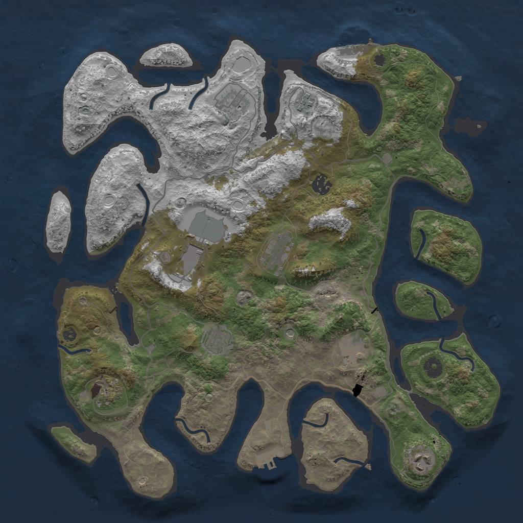 Rust Map: Procedural Map, Size: 4000, Seed: 1474459347, 20 Monuments