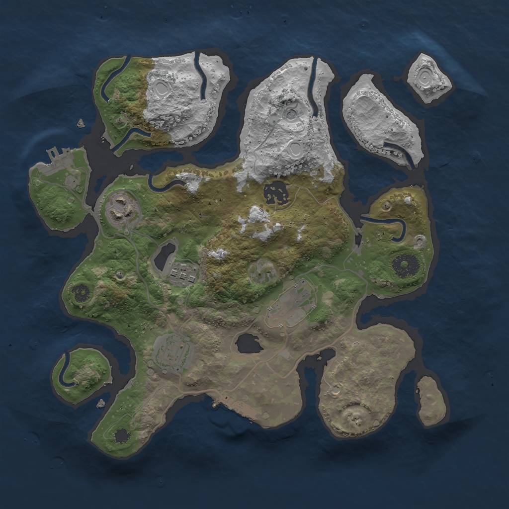 Rust Map: Procedural Map, Size: 3000, Seed: 897822690, 16 Monuments