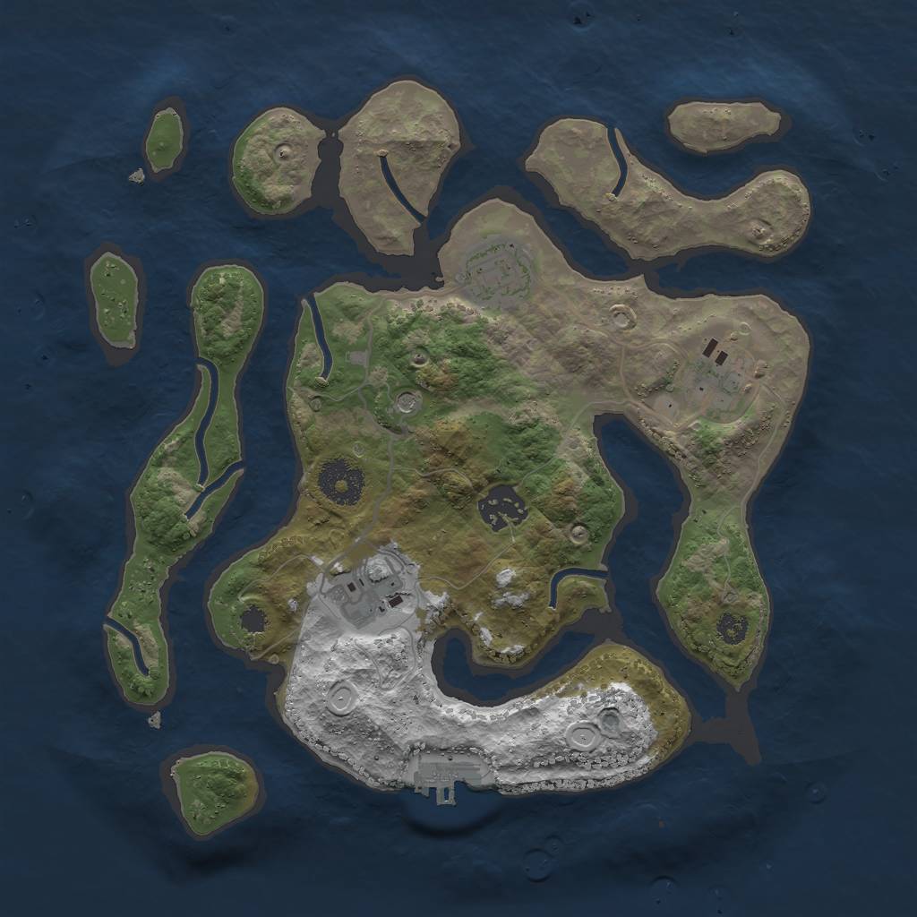Rust Map: Procedural Map, Size: 3000, Seed: 814268, 14 Monuments