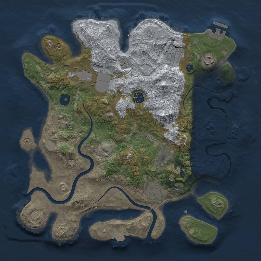Rust Map: Procedural Map, Size: 3500, Seed: 1854635, 14 Monuments