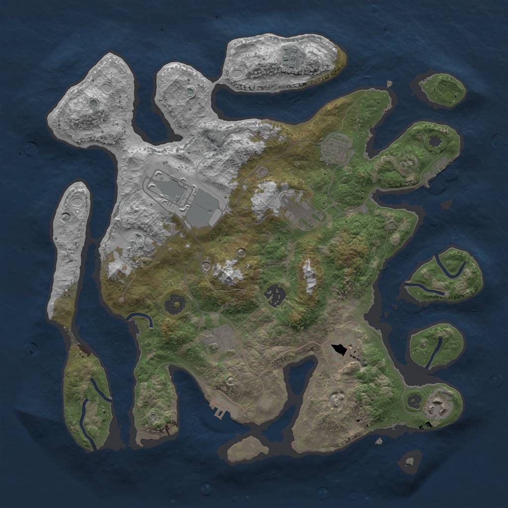Rust Map: Procedural Map, Size: 3700, Seed: 168815031, 20 Monuments