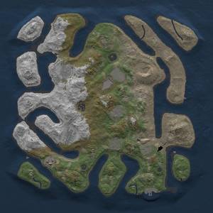 Thumbnail Rust Map: Procedural Map, Size: 3900, Seed: 21871114, 22 Monuments