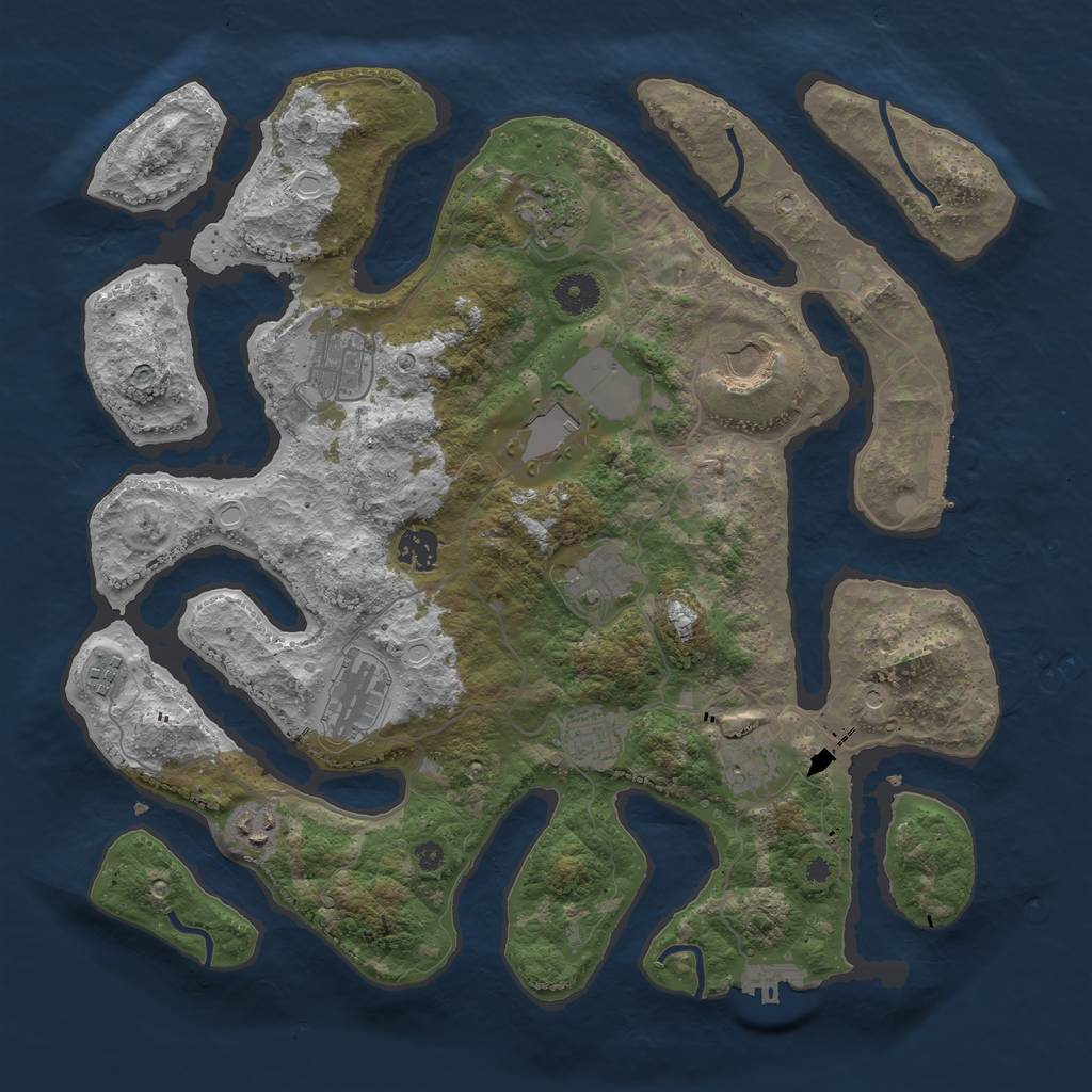 Rust Map: Procedural Map, Size: 3900, Seed: 21871114, 22 Monuments