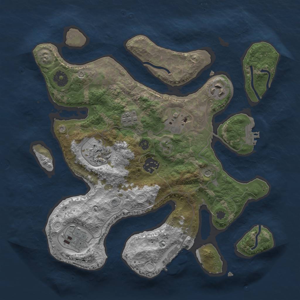 Rust Map: Procedural Map, Size: 3000, Seed: 116765694, 17 Monuments