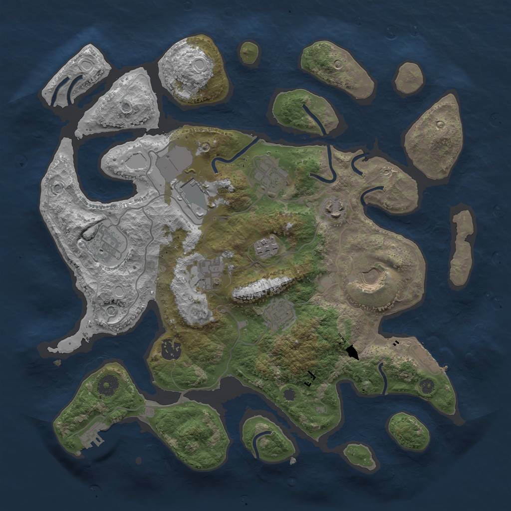 Rust Map: Procedural Map, Size: 3650, Seed: 2700134, 20 Monuments