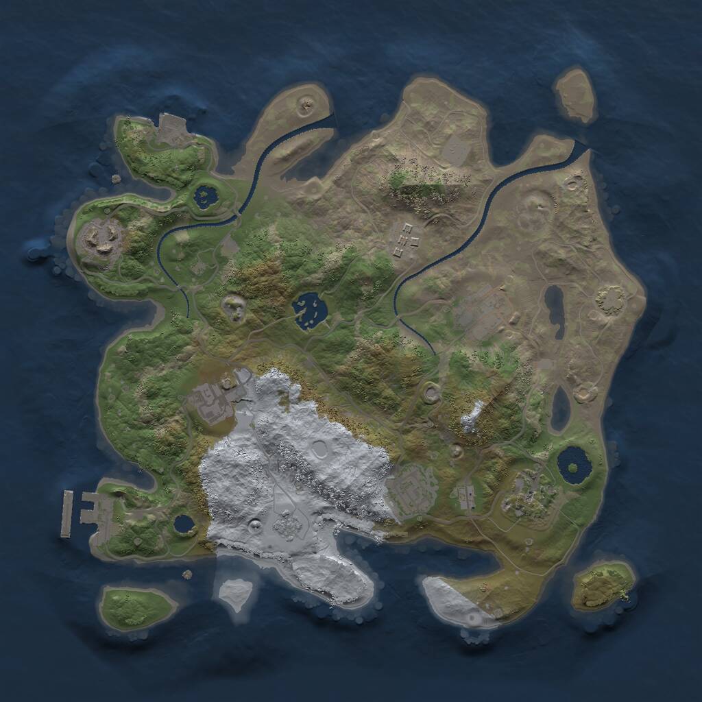 Rust Map: Procedural Map, Size: 3000, Seed: 534147470, 11 Monuments