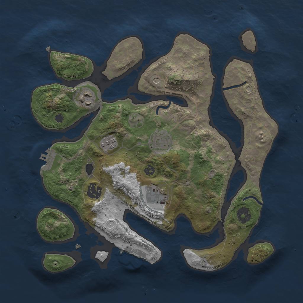 Rust Map: Procedural Map, Size: 3000, Seed: 534147470, 16 Monuments