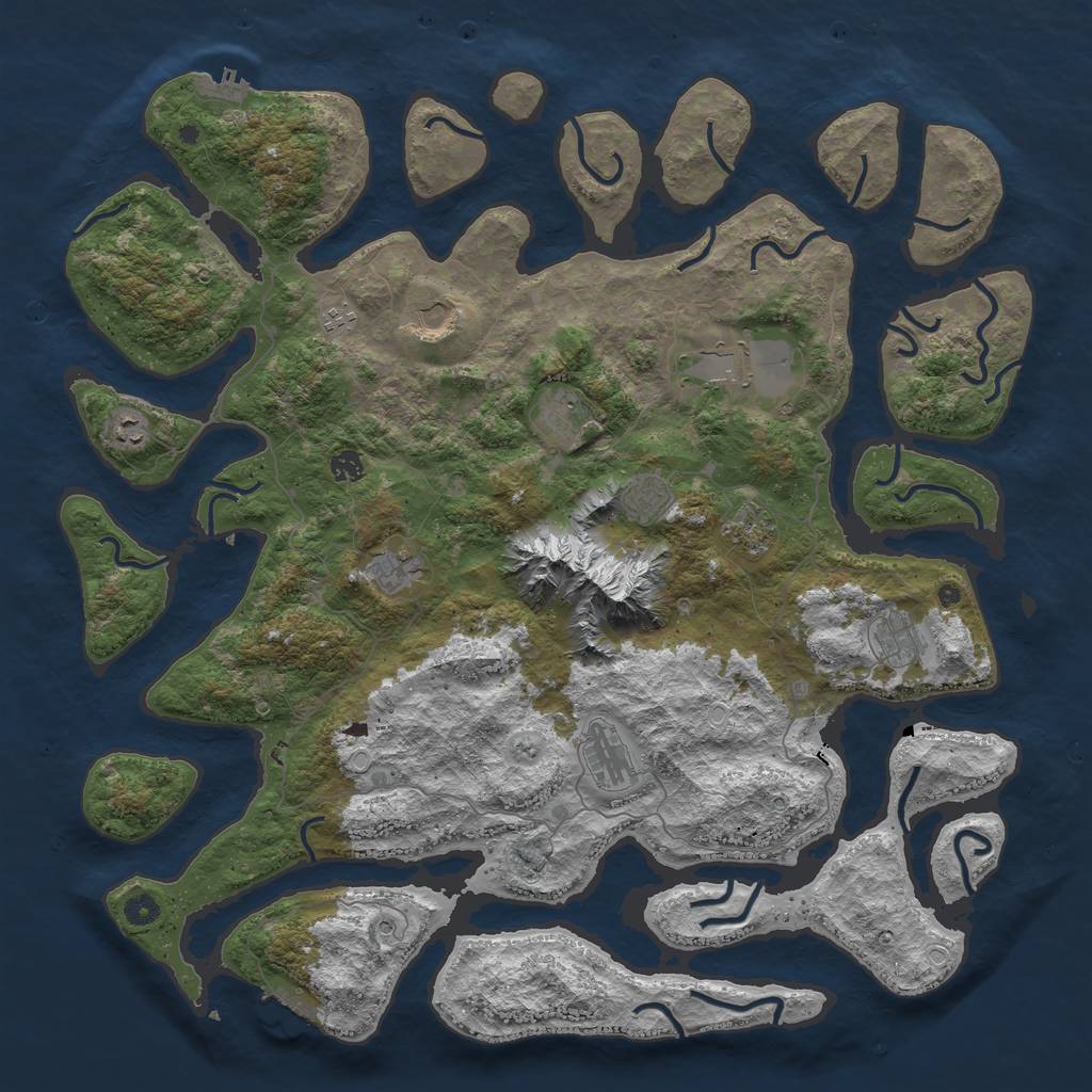 Rust Map: Procedural Map, Size: 5000, Seed: 187562, 22 Monuments