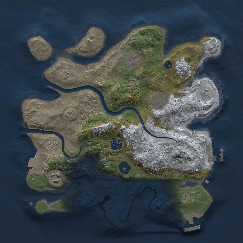 Rust Map: Procedural Map, Size: 3000, Seed: 2022923130, 11 Monuments