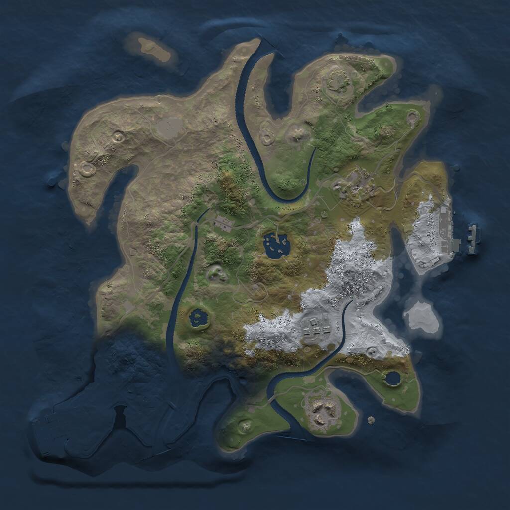 Rust Map: Procedural Map, Size: 2800, Seed: 200980, 8 Monuments