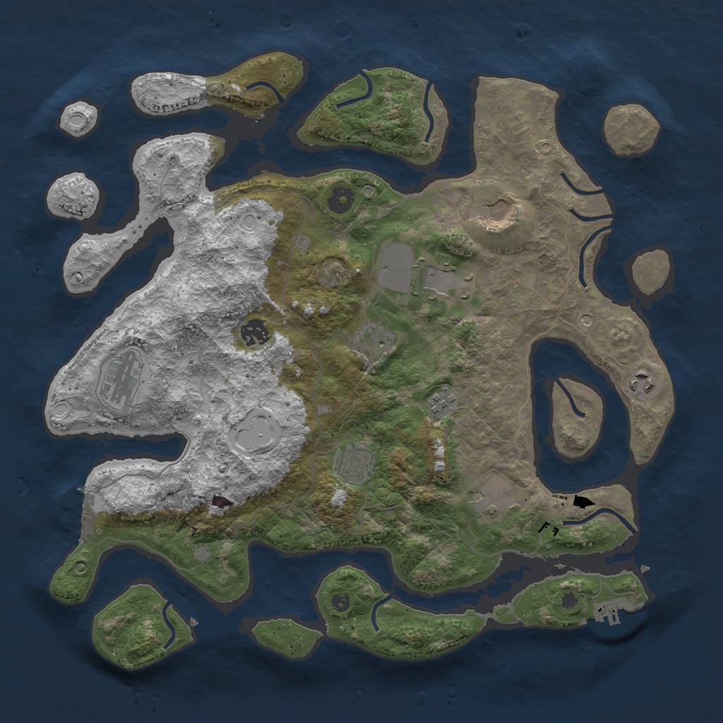 Rust Map: Procedural Map, Size: 4000, Seed: 998358, 20 Monuments