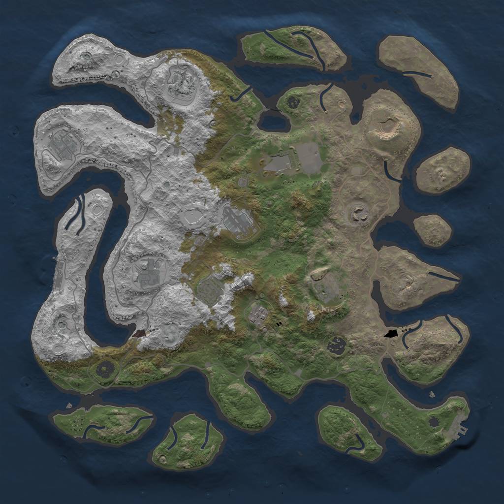 Rust Map: Procedural Map, Size: 4250, Seed: 1950406079, 22 Monuments