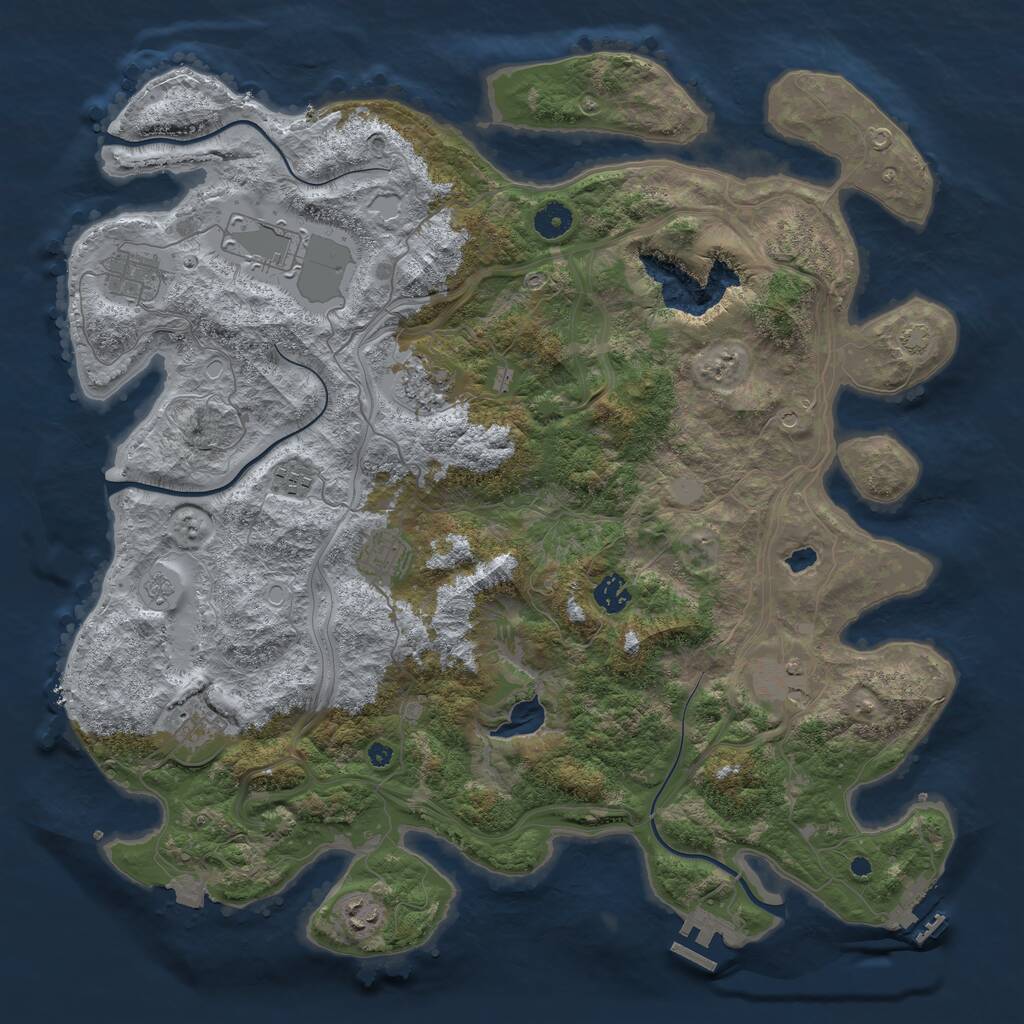 Rust Map: Procedural Map, Size: 4250, Seed: 1950406079, 15 Monuments