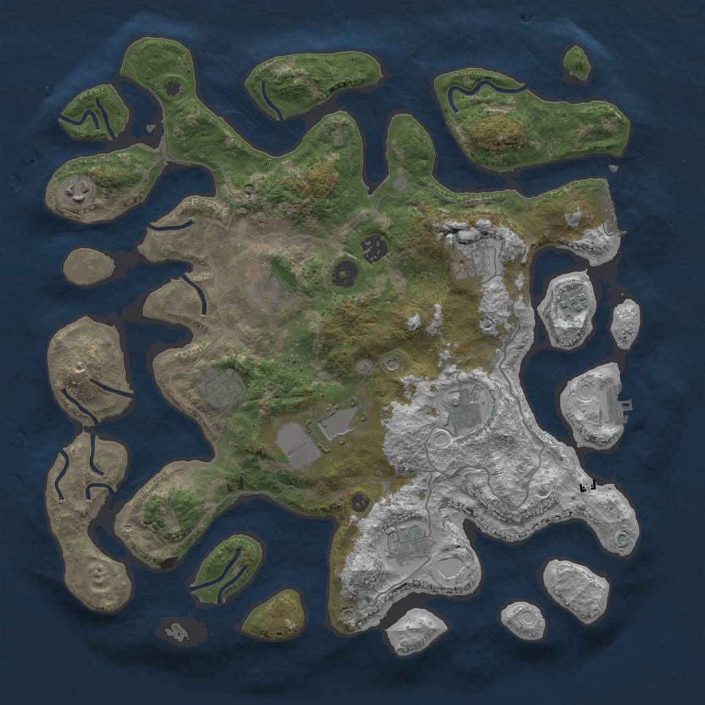 Rust Map: Procedural Map, Size: 4000, Seed: 479019, 20 Monuments