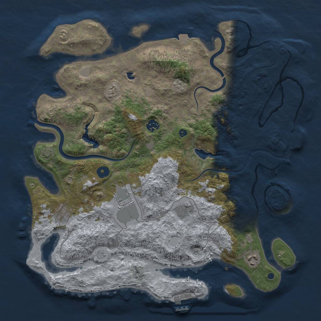 Rust Map: Procedural Map, Size: 4000, Seed: 35176278, 12 Monuments