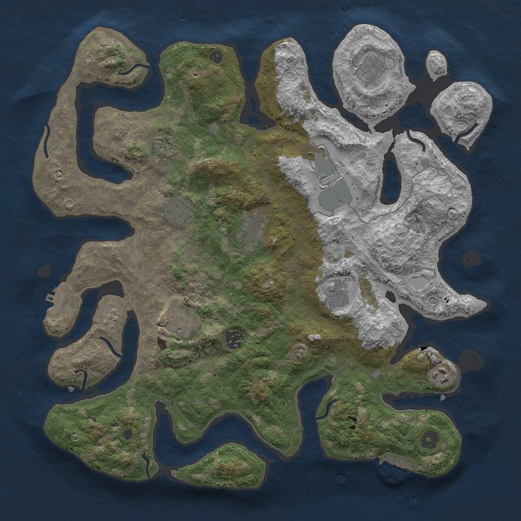 Rust Map: Procedural Map, Size: 4250, Seed: 451787, 21 Monuments