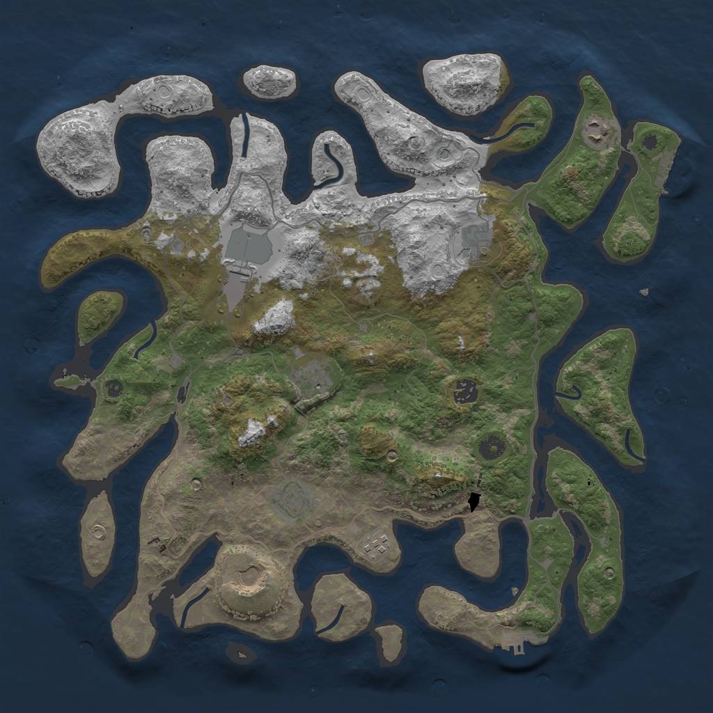 Rust Map: Procedural Map, Size: 4250, Seed: 302556, 19 Monuments