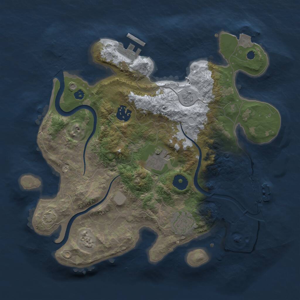 Rust Map: Procedural Map, Size: 3000, Seed: 1181329374, 8 Monuments