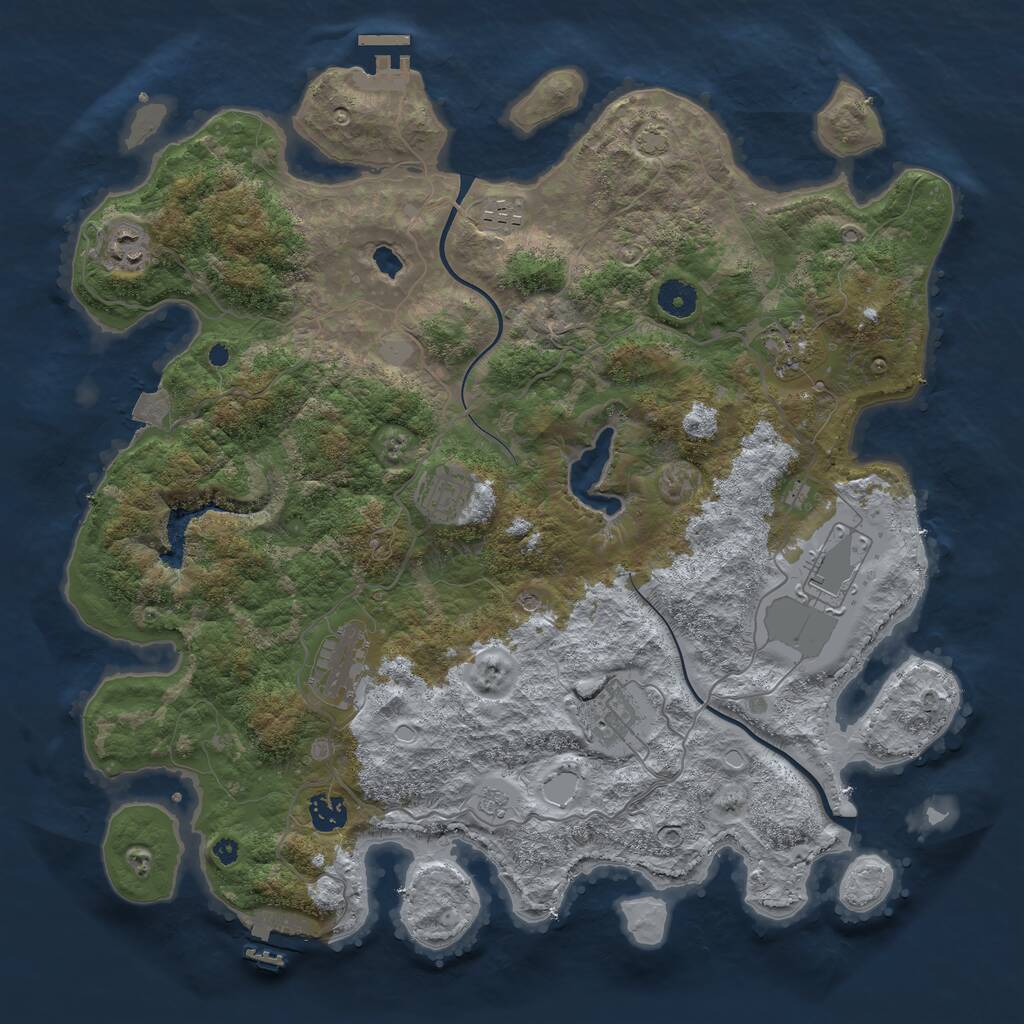 Rust Map: Procedural Map, Size: 4000, Seed: 235022809, 14 Monuments