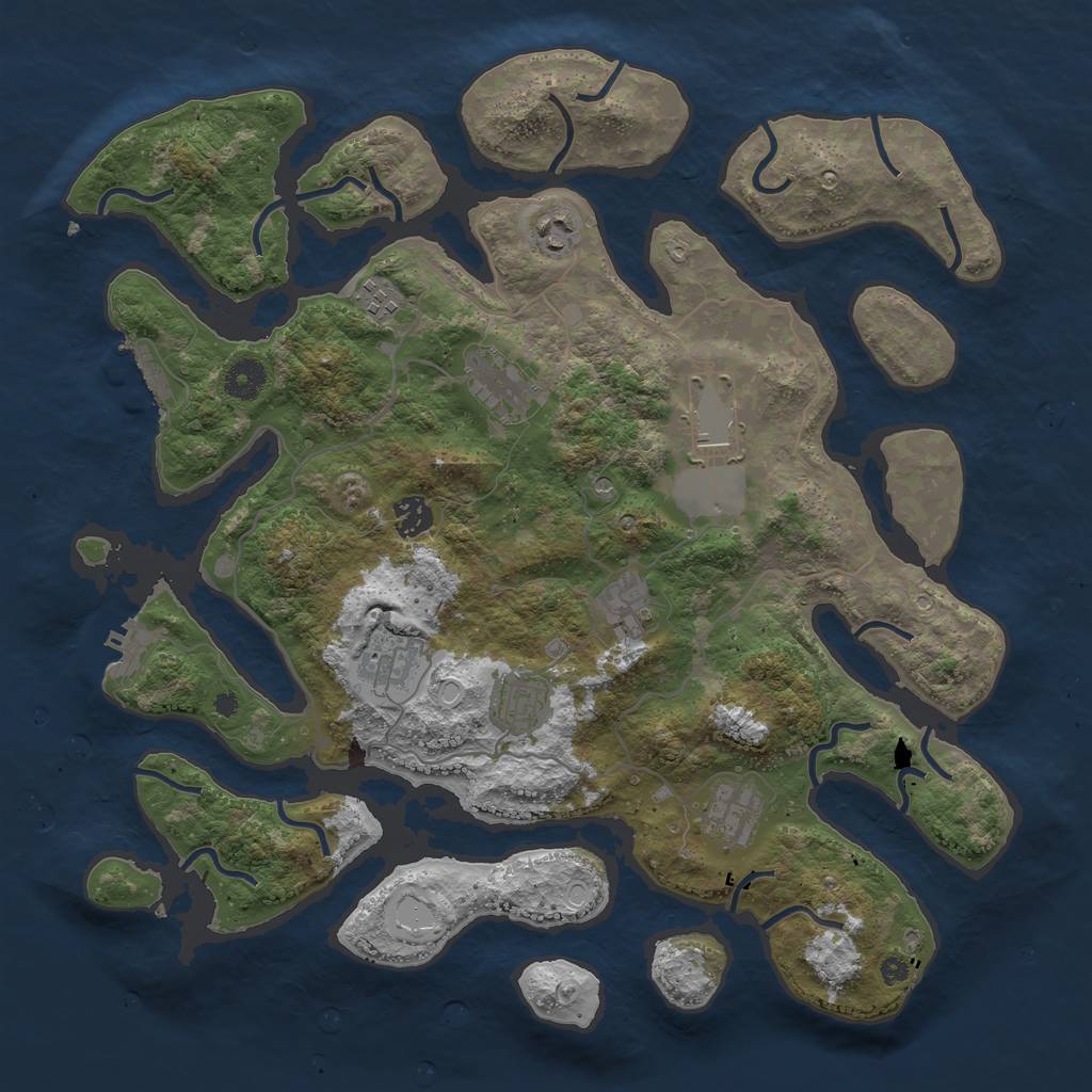 Rust Map: Procedural Map, Size: 4000, Seed: 127352544, 20 Monuments