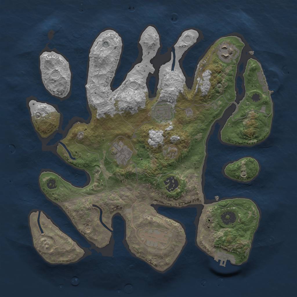 Rust Map: Procedural Map, Size: 3100, Seed: 1068055228, 15 Monuments