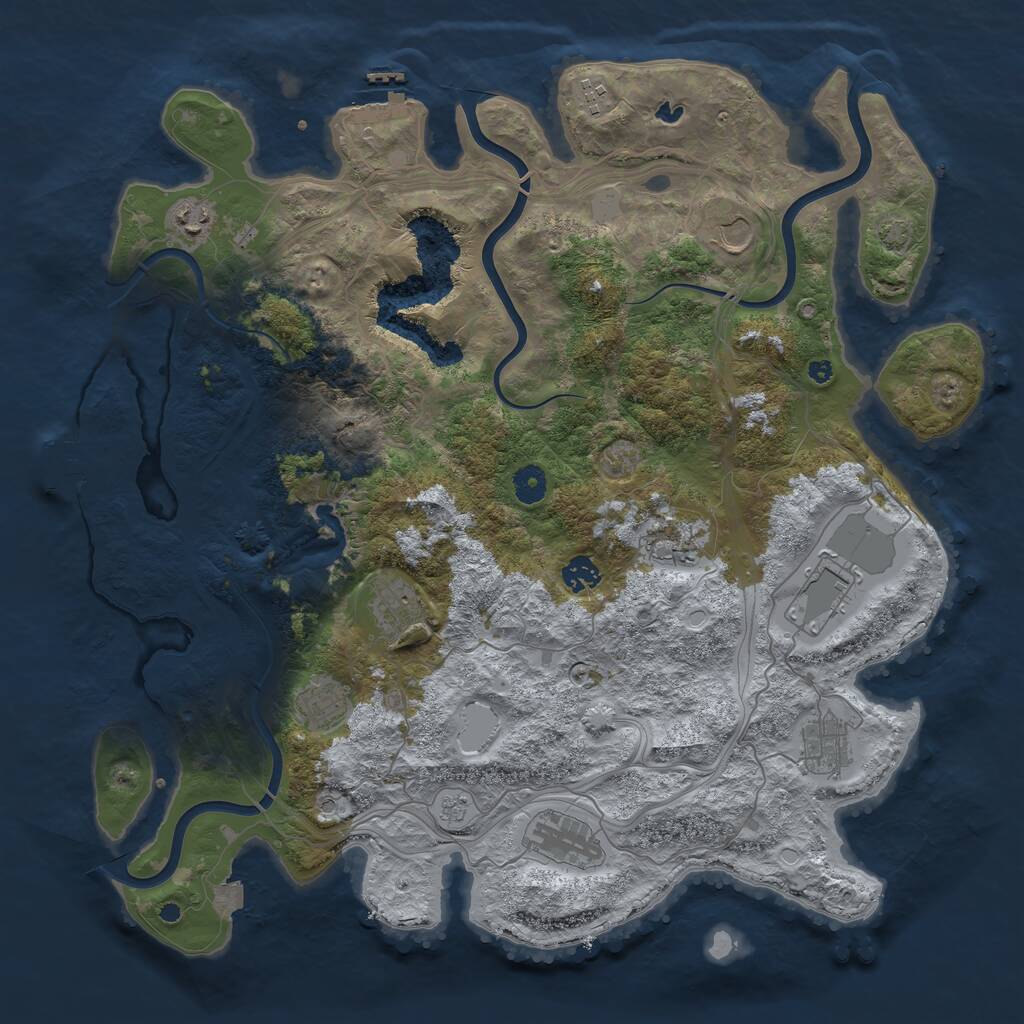 Rust Map: Procedural Map, Size: 4250, Seed: 488019, 16 Monuments