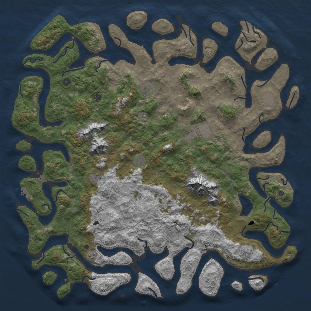 Rust Map: Procedural Map, Size: 6000, Seed: 271897577, 22 Monuments